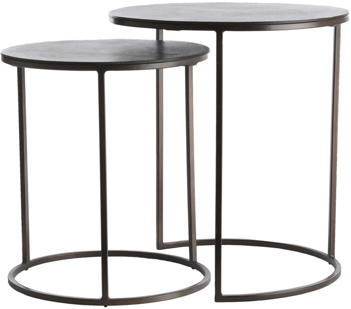 Bijzettafel Talca Set van 2 stuks - Donkerbruin - Rond