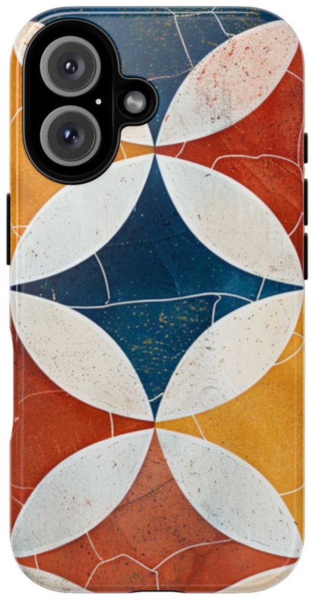 Geometrisch Retro Patroon – Telefoonhoesje Geschikt voor iPhone 16