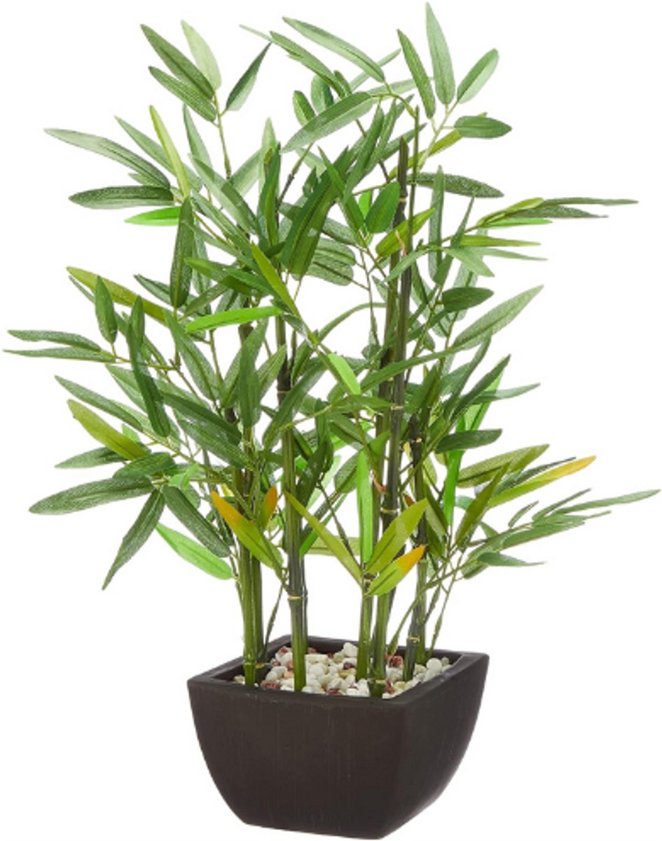 BOG Kunstplant Bamboe In Pot – 45 cm – Decoratieve Kunstplant Voor Badkamer – Woonkamer – Kantoor – Duurzaam En Onderhoudsvriendelijk GROEN