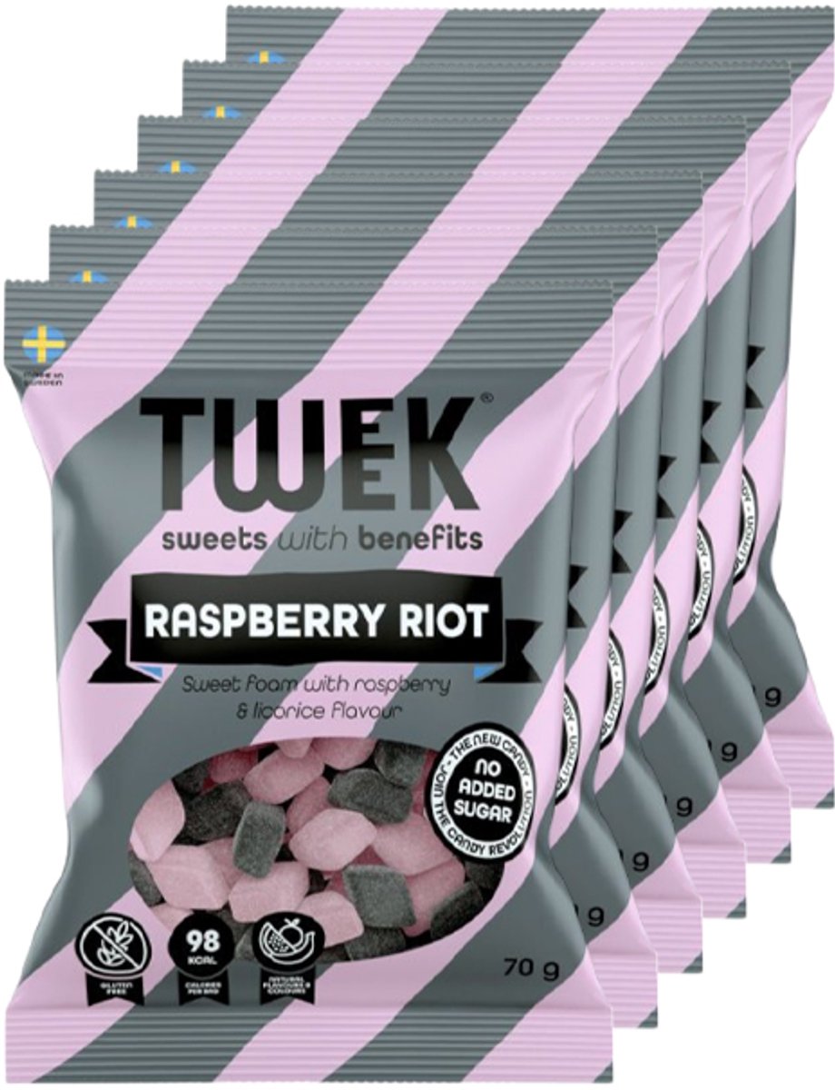 TWEEK | Sweets | Raspberry Riot | 6 Stuks | 6 x 70 gram