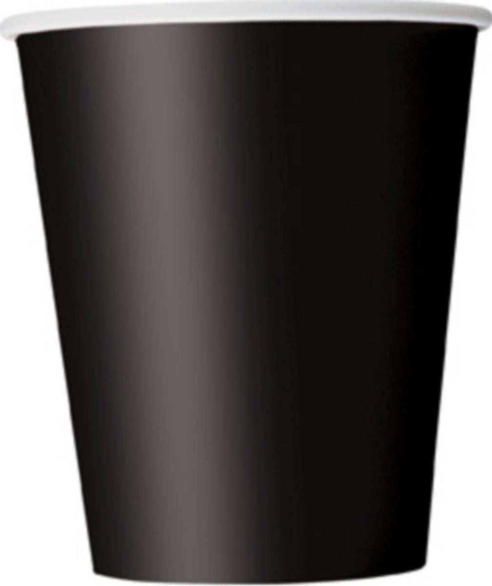 Unique Feestbekers Zwart 266 Ml 8 Stuks