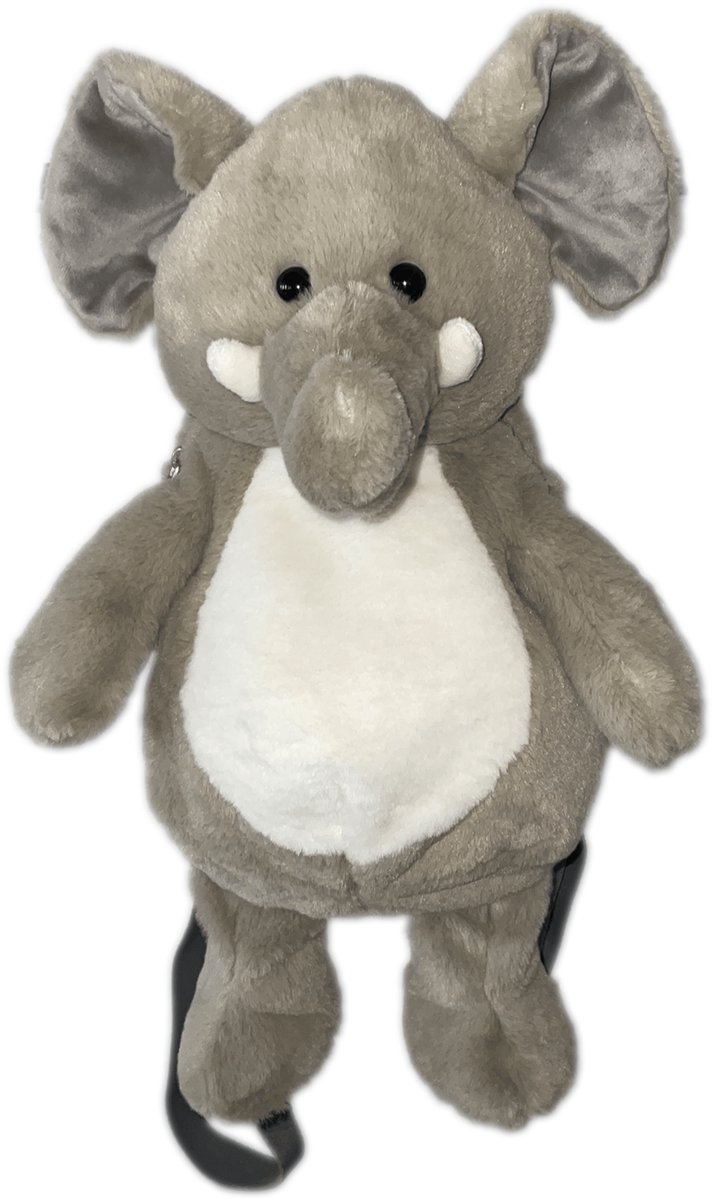 Cute since 1999 - Knuffel rugzak - Grijze Olifant Rugzak - Boekentas kleuter - Zachte rugtas meisjes en jongens - 45x25cm