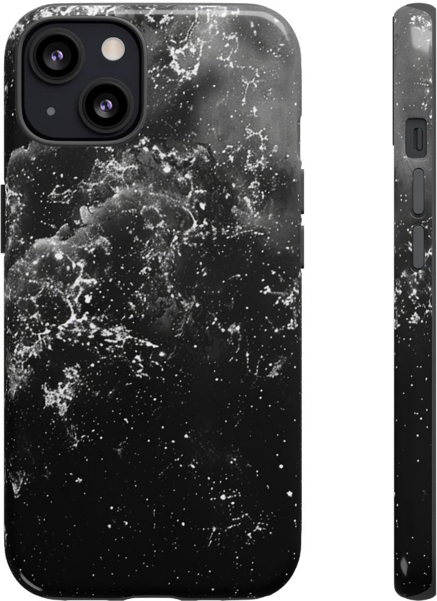 Zwart-Witte Galaxie Textuur – Telefoonhoesje Geschikt voor iPhone 13
