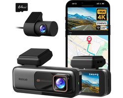 360 Botslab G980H 4K Wifi GPS 2CH 64gb dashcam auto voor en achter- 4K camera voor + 2K achter - 2,45 inch LCD scherm -Nachtzicht - Wifi en GPS - 170 graden groothoek- WDR- 24/7 parkeerbewaking- ADAS- 64gb Micro SD kaart - dashcam voor auto