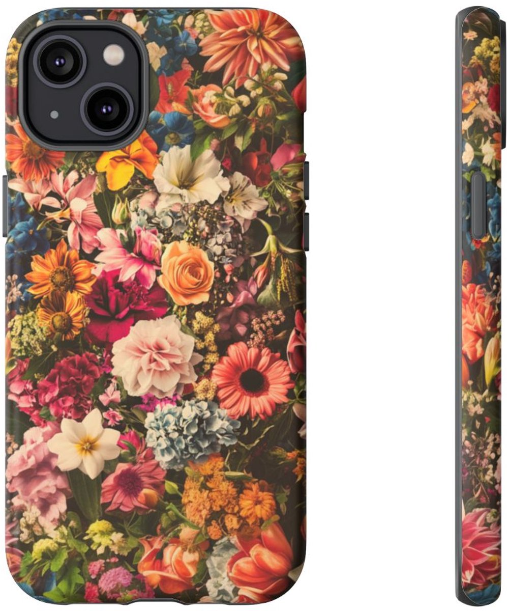 Kleurrijk Bloemenpatroon – Telefoonhoesje Geschikt voor iPhone 14 Plus