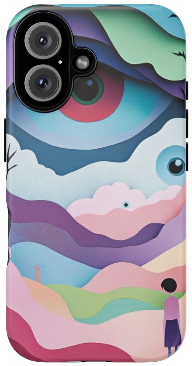 Sprookjesachtig Ooglandschap met Silhouet – Telefoonhoesje Geschikt voor iPhone 16