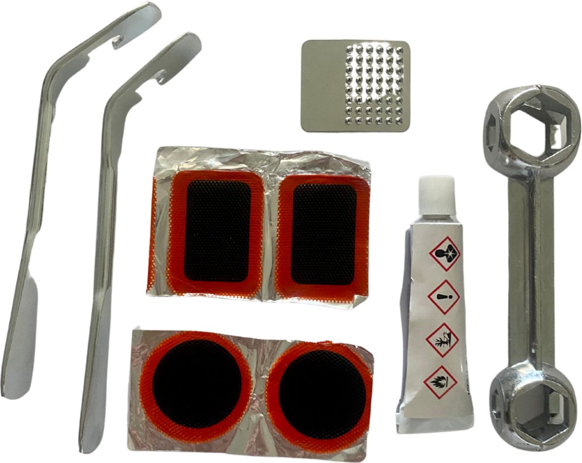 Uitgebreid Fiets reparatieset (Pro) - 10-Delig bandenplakset fiets - bandenplakset- fiets reparatie - fietsband plakken - Fiets Reparatie Set thumbnail 3