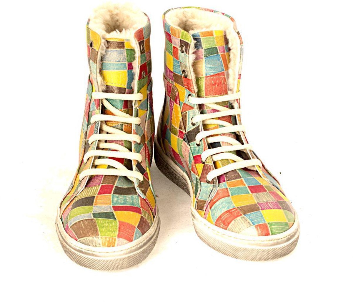 GOBY - Patroon - Enkellaarsjes - Damesboots - Laarzen - Hoge kwaliteit - Handmade - Maat 40