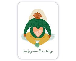 Baby On The Way | Zwanger | Zwangerschapskaartje | Babykaartje | Wenskaart | Yogakaart | A6 | Gerecycled Papier | Felicitatie