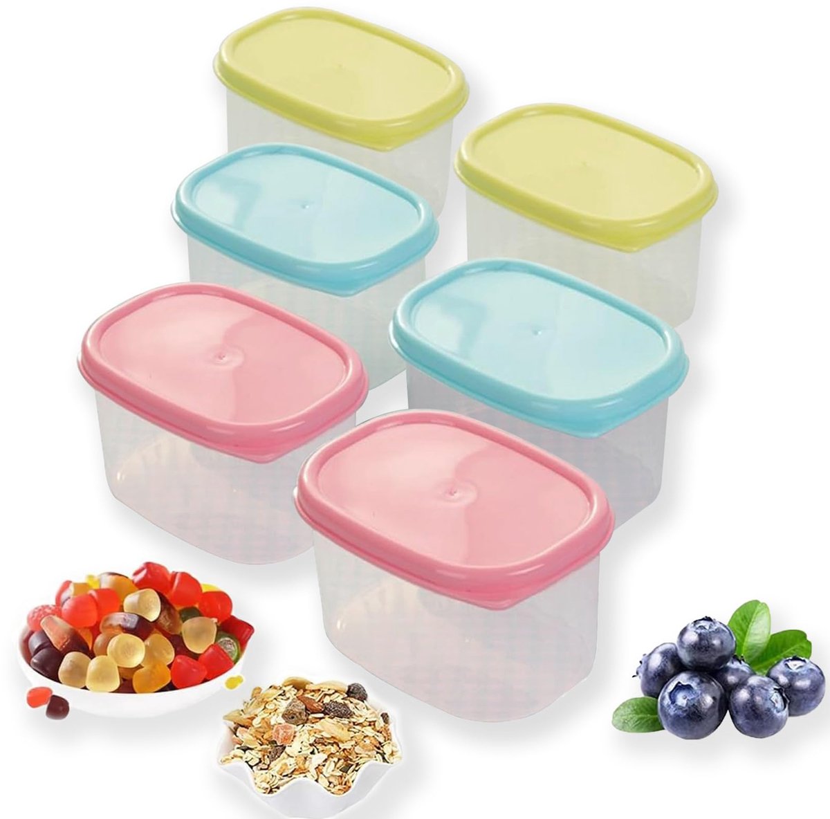VIKY 6-pack kleine diepvriesbakjes, 160 ml kleine bakjes met deksels van kunststof, diepvriesbakjes, minibakjes met deksels BPA-vrij, diepvriesbakje, geschikt als voedselbewaarbakjes, koelkast, vriezer