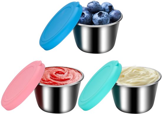 Soleebee Set di contenitori per alimenti con coperchio 3 x 70 ml in