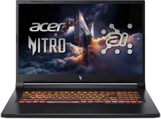 Ordinateur portable Acer Nitro V 17 AI ANV17-41-R0XB AMD Ryzen™ 7 260 43,9 cm (17,3") Quad HD 32 GB DDR5-SDRAM 1 To SSD NVIDIA GeForce RTX 5060 Wi-Fi 6E (802.11ax) Windows 11 Home Zwart
