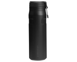 Stanley Twist Flip 2.0 Waterfles met draaidop met springveer 0.7L - 10 Uur Koud - 2 Dagen Koud Met IJs - Roestvrijstalen Drinkfles - BPA Vrij - Lekvrij - Vaatwasserbestendig - Black
