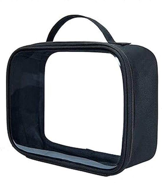 Transparante toilettas voor dames, doorzichtige make-uptas met 2 vakken voor on-the-go beauty, stijlvolle make-uptas voor dagelijks gebruik