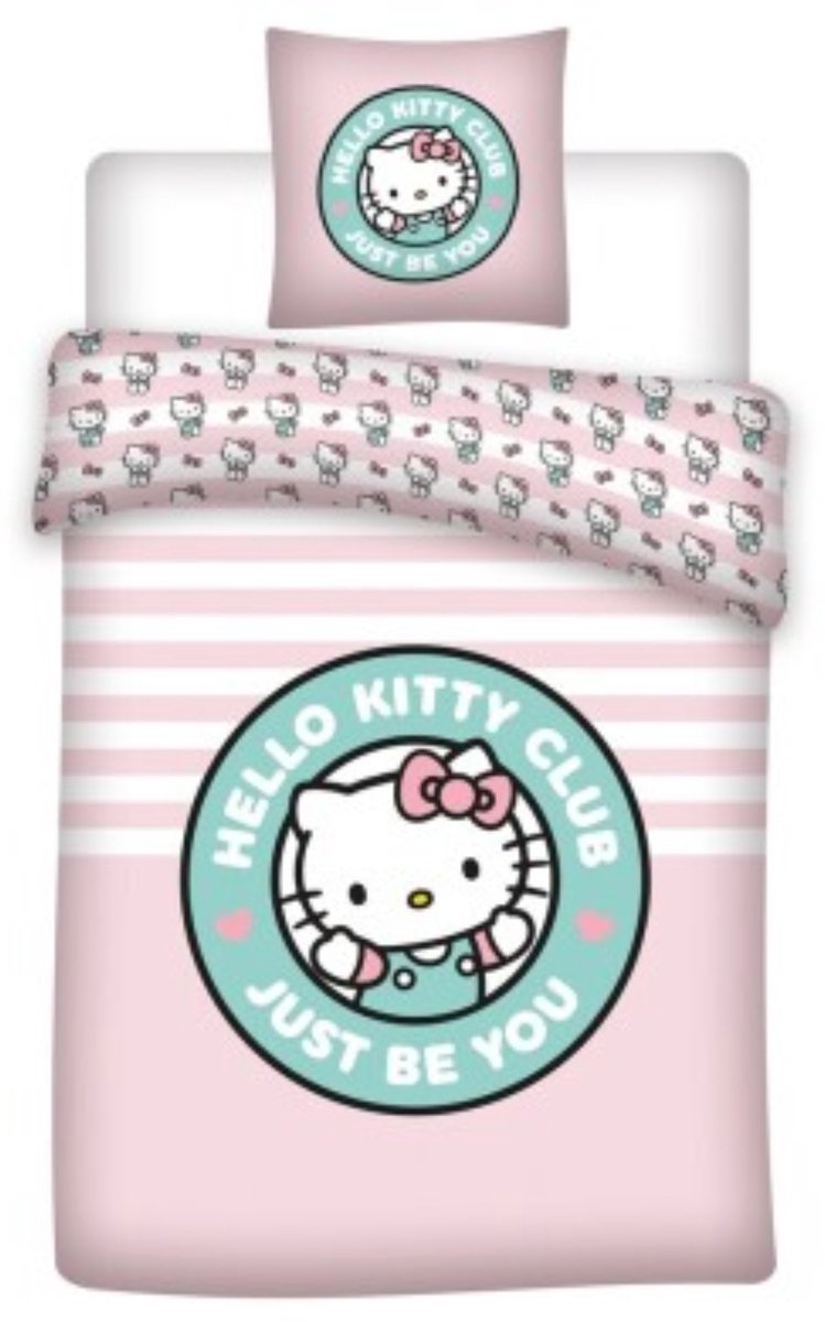 Hello Kitty Beddengoedset – Dekbedovertrek 140x200 cm + Kussensloop 65x65 cm – Polykatoen