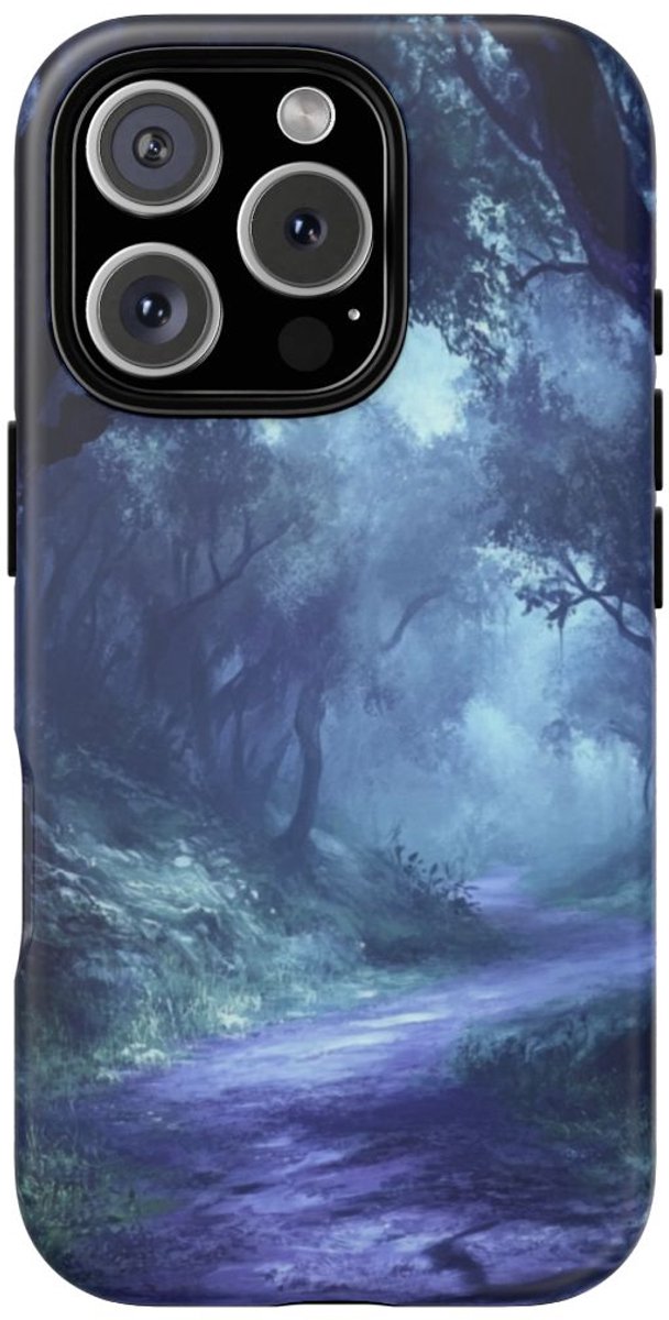 Mysterieus Bospad in Nevel – Telefoonhoesje Geschikt voor iPhone 16 Pro