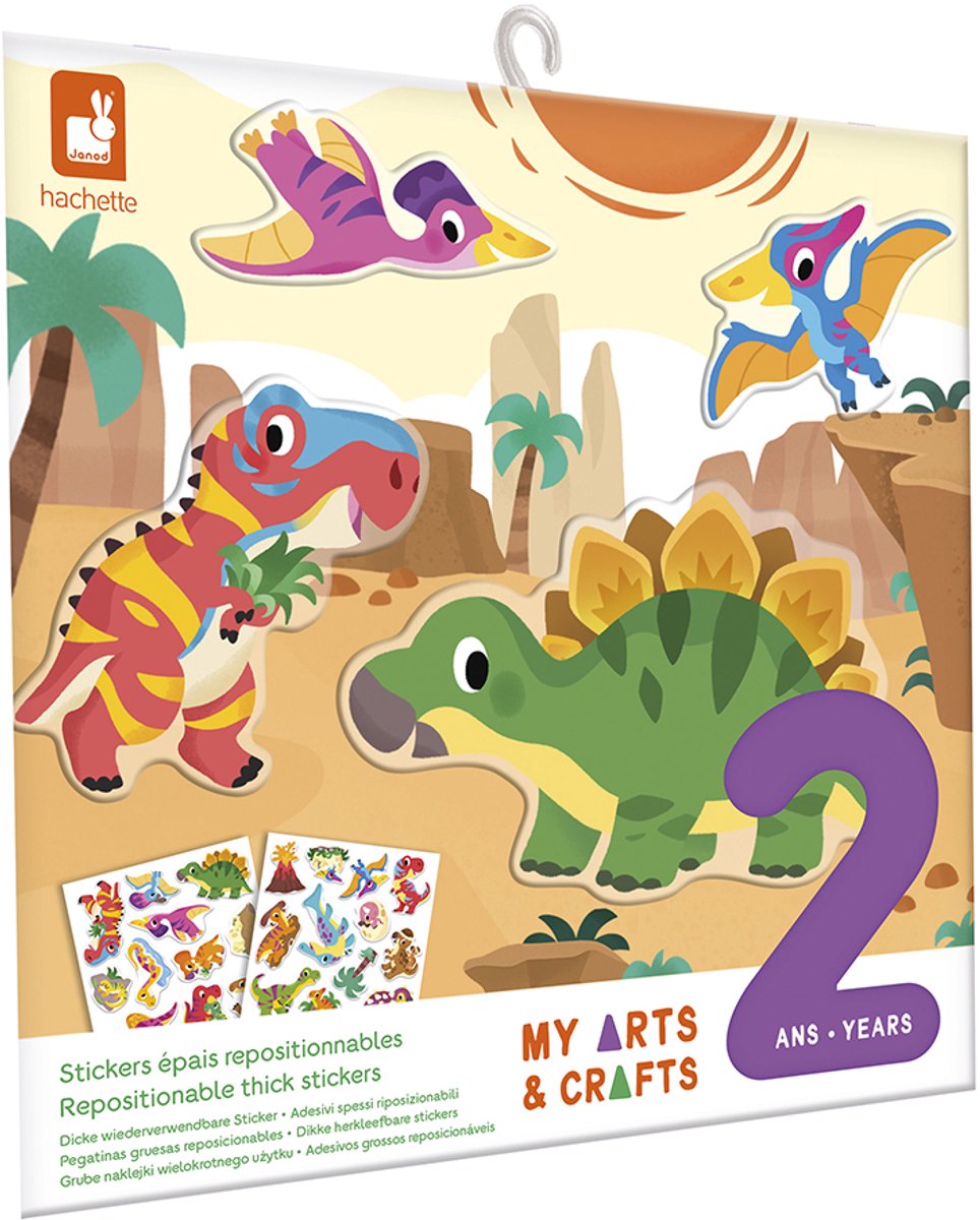 Janod - My Arts & Crafts - Herbruikbare dinosaurusstickers set