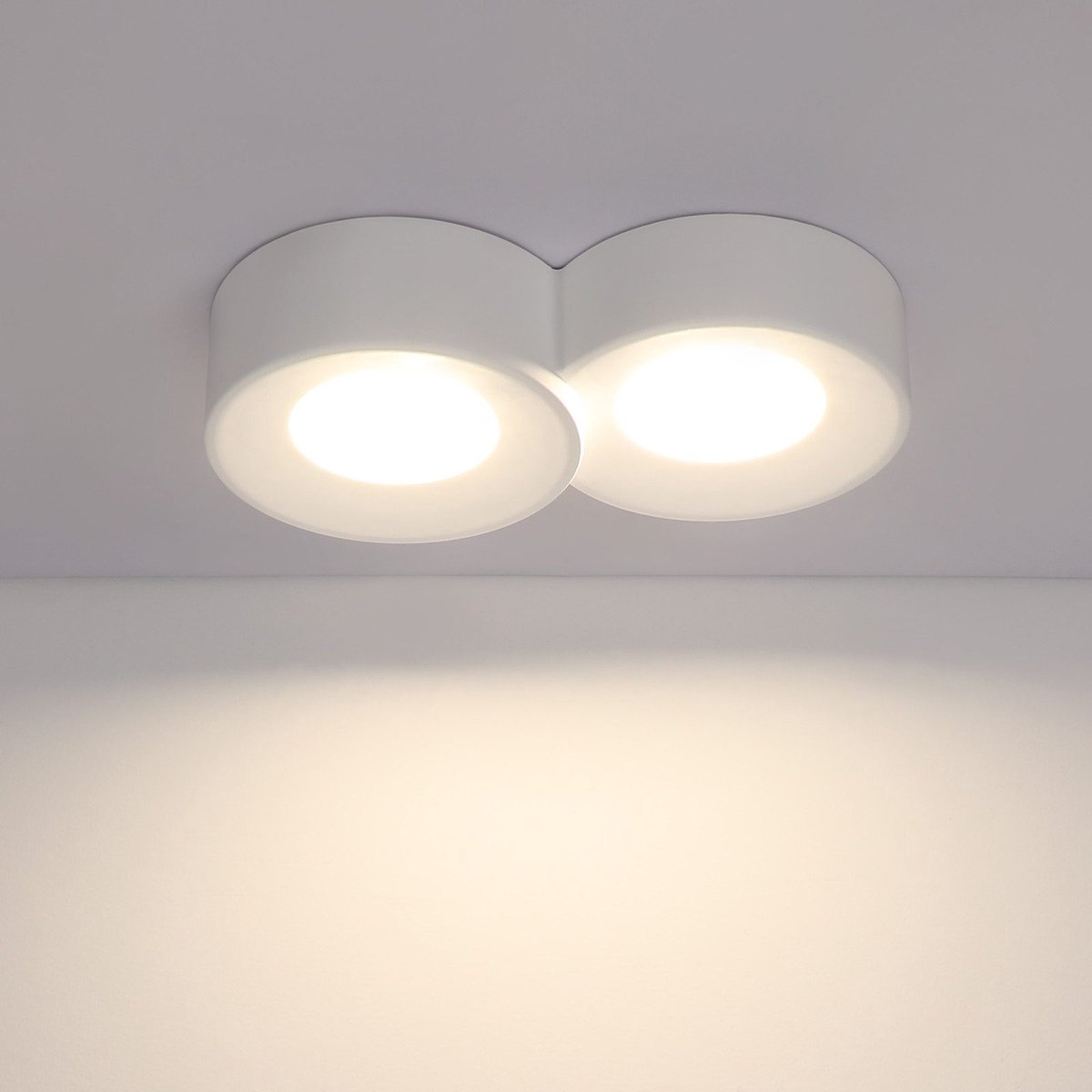 NETTLIFE Plafondlamp – Wit - GX53 Fitting - 2-Lichts - met Gips Lampkap - rond - Moderne O