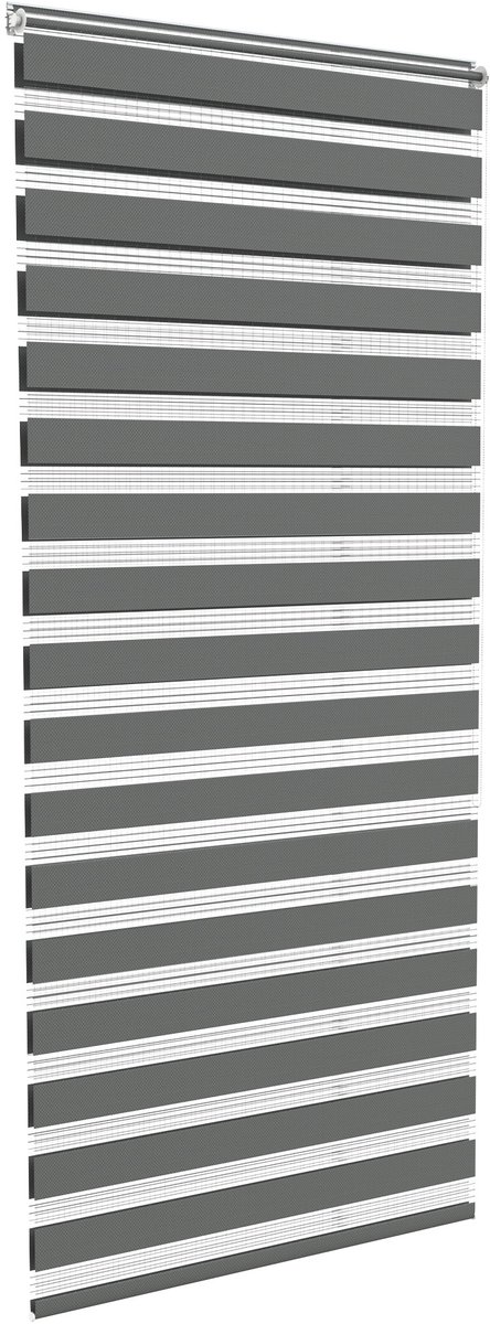NAIZY Dubbel Rolgordijn Klemmfix Zonder Boren 100x220 cm rolgordijnklem Rolgordijn Zonwering Rolgordijn Raamgordijn voor Ramen en Deuren Zebra Rolgordijn Zijtrek Rolgordijn, Grijs