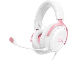 HyperX Cloud III Gaming Headset - PC, PS5, Xbox Series X|S - Nintendo, Steamdeck - (White/Pink)