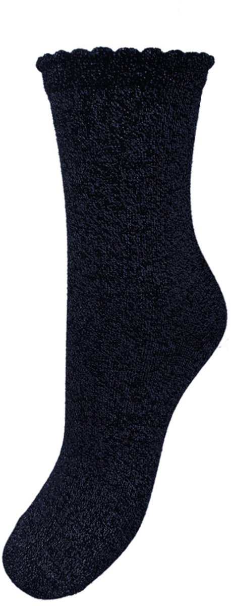 Dames sokken 1-pack - Glitter - Katoenen Lurex sokken - Glitter - Zwart / One Size