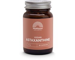 Mattisson Astaxanthine Nataxtin 4mg - Donkerrode Kleurstof - Carotenoïde: Eencellige Bloedregenalg - Supplement voor Hart en Bloedvaten, Immuunsysteem, Huid, Spieren, Kraakbeen & Darmen - 60 capsules - 60 stuks