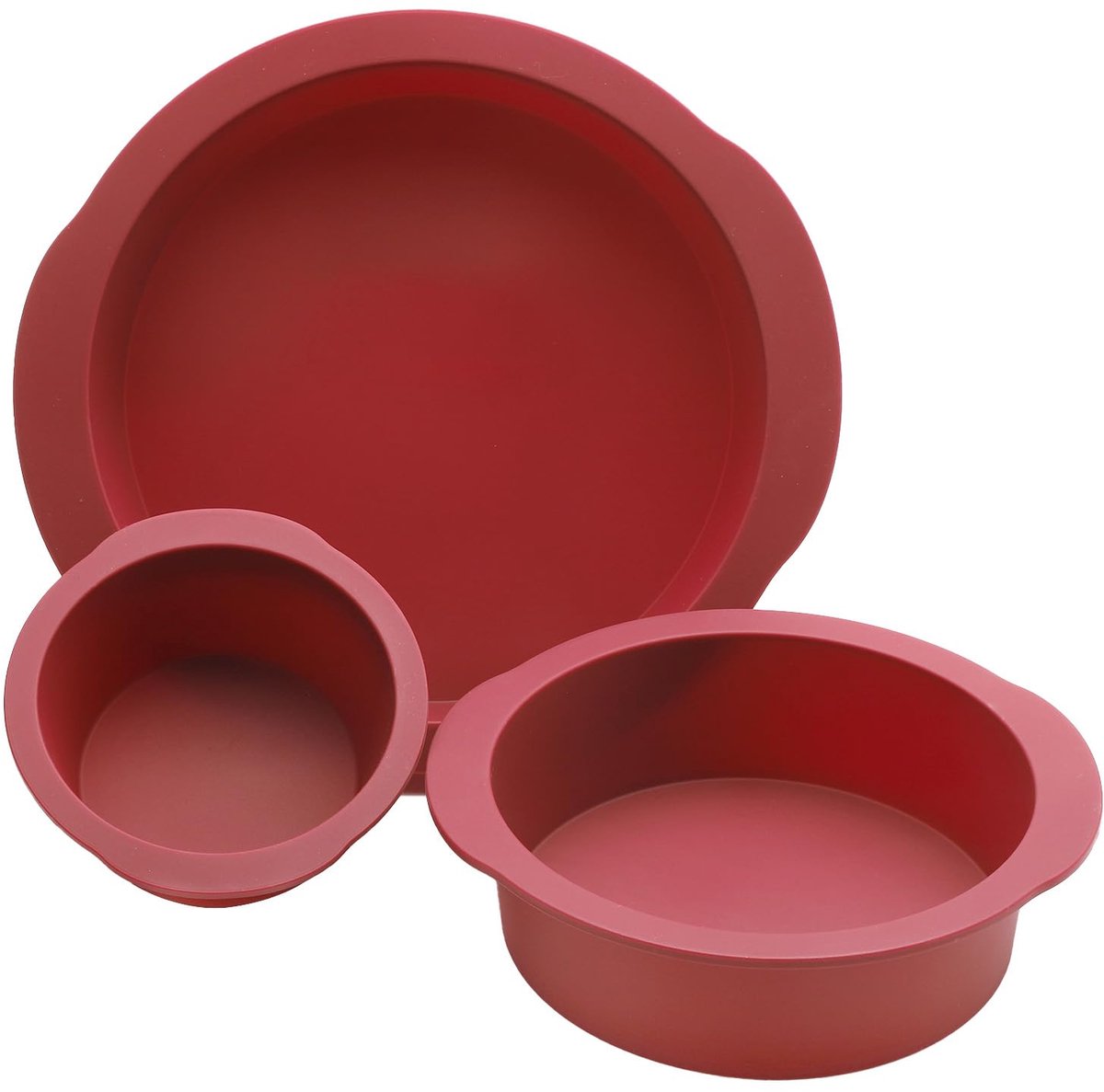 Ibenzoa® Soepele en Siliconen Bakvorm Set voor Diverse Taarten en Gebak, 3 Stuks, 10/15/20 cm