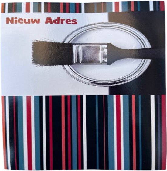 Nieuw Adres Kaarten – Modern Design met Verfkwast – 8 Stuks – Luxe Verhuiskaarten