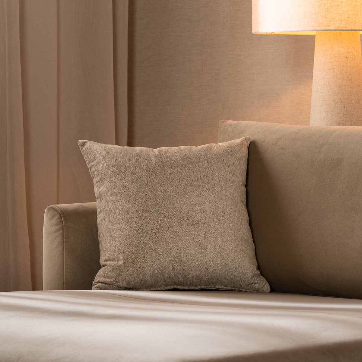 Bronx71® Sierkussen Myles stof gemêleerd taupe 45 x 45 cm
