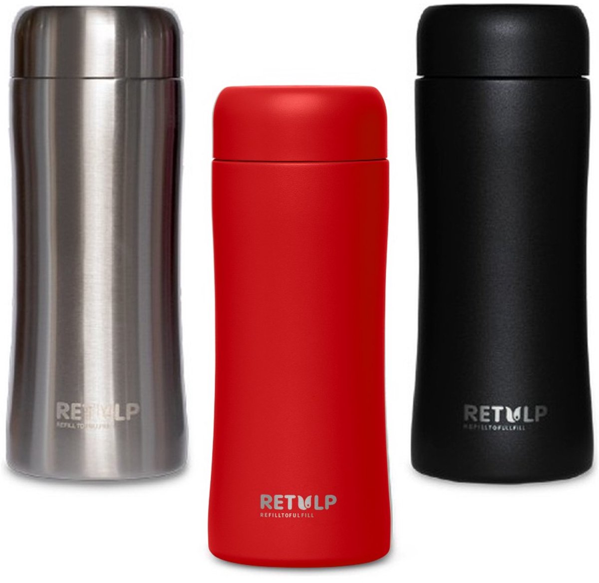 Retulp Tumbler Voordeel pakket - Thermosbeker - Thermosfles - Thermosbekers - Thermosflessen - 300 ml - RVS - 3 stuks