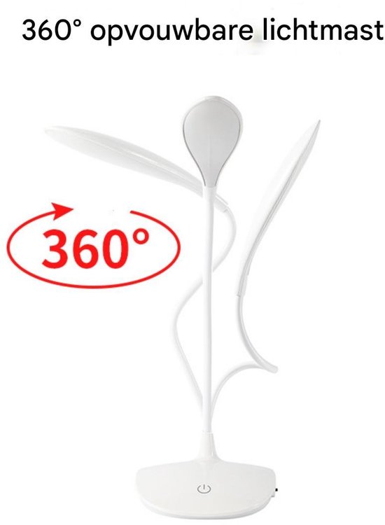 Bureaulamp LED - 360° flexibele bureaulamp - LED oplaadbare kleine bureaulamp - dimbaar - 3 helderheidsniveaus - USB oplaadbaar - geschikt voor studie, kantoorwerk — afbeelding 3
