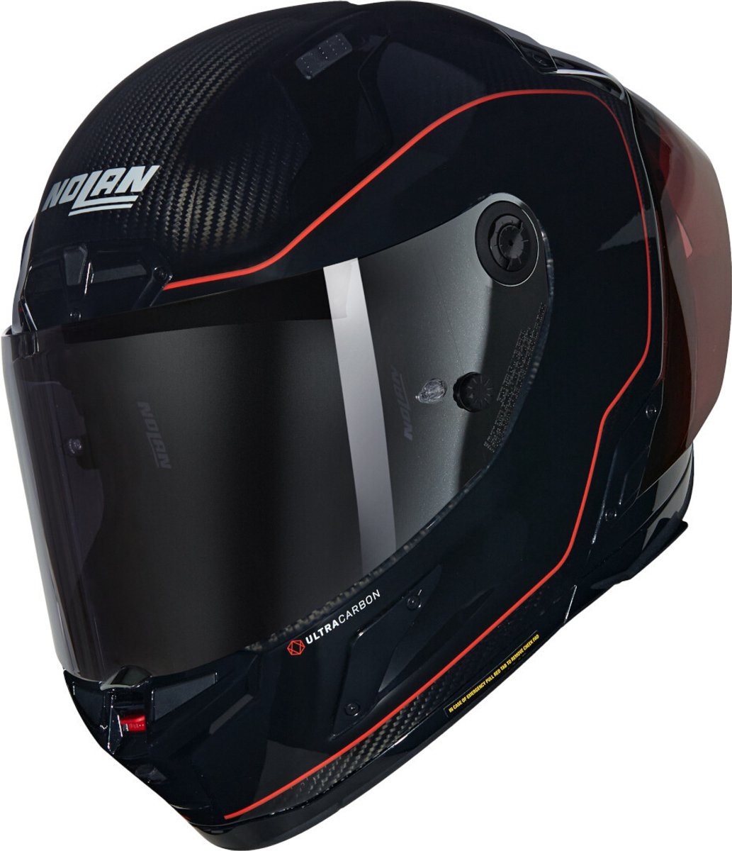 Nolan X-804 RS Asso Di Picche 342 Carbon Zwart Rood Glossy Integraalhelm - Maat S - Helm