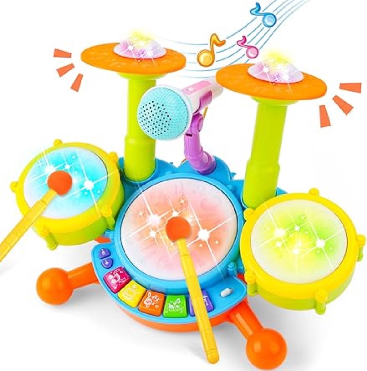Thuys – Drumstel Voor Kinderen – Speelgoed Drumstel – 30 x 30 x 40cm – Veelkleurig