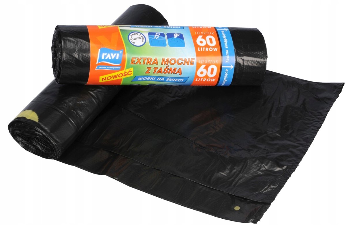 Ravi - Vuilniszakken - 60L - Extra Sterk - Met Trekband