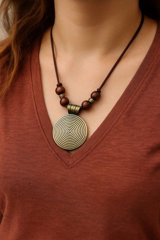Vintage ketting met natuursteen punt – Vintage Kleding