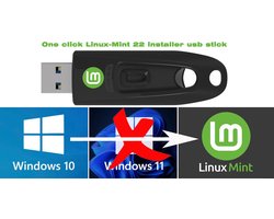 Automatische windows 10/11 verwijderaar en vervanger met vrije software Linux-mint besturingssysteem.