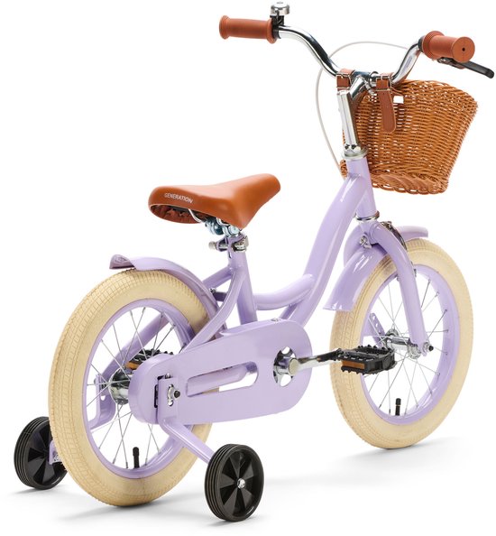 Generation Blanco 14 inch Lila - Kinderfiets met Mandje van Generation Blanco — afbeelding 3