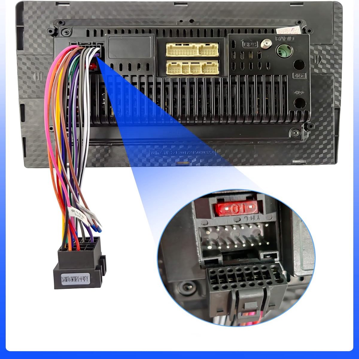 16 Pin Standaard ISO Kabelboom Kabel Adapter voor Android Auto Stereo Radio Auto Audio Connector Plug met Stuurwiel Controle Lijnen en Reverse Control Line ISO Wire Lead Loom Radio Connector