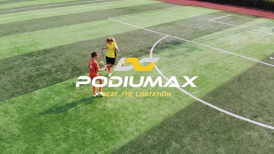 PodiuMax Voetbaltrainer Met Elastiek - Voetbal Trainingsmateriaal - Voetbal Spullen - Voetbal Trainer - Kinderen - Geel - Balmaat 3/4/5