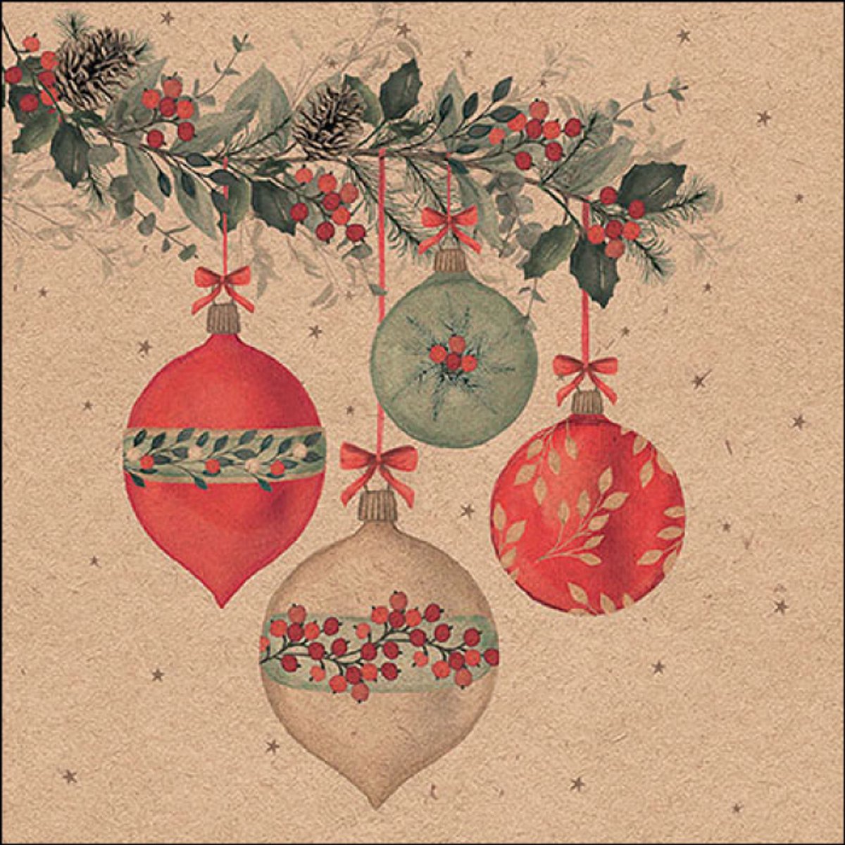 Ambiente - Servetten - Kerst - Recycled Berry baubles nature