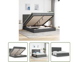 vidaXL Boxspring Bed - Ottoman Bed - Ottoman bed met matras 180x200cm stof donkergrijs - Slaapcomfort - Opbergbed - Tweepersoonsbed