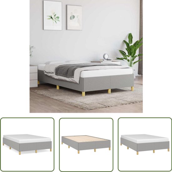 Bedframe zonder matras Hvar 80x200 cm stof crèmekleurig