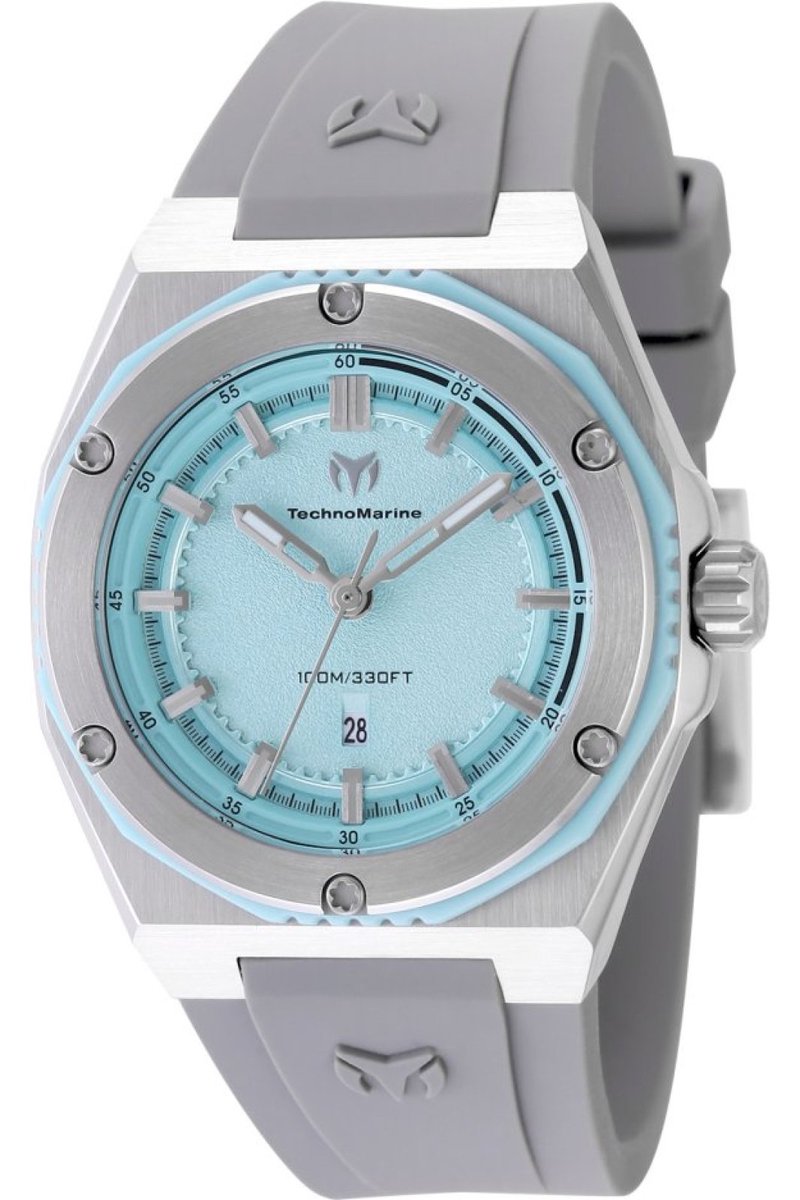 TechnoMarine CORAL - Legacy TM-416052 Dames Horloge - Waterdicht - Analoog - Quartz Uurwerk - Roestvrij Staal met blauwe Wijzerplaat - 36mm