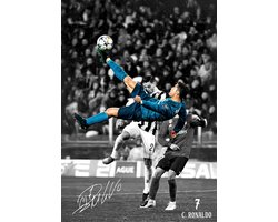 Cristiano Ronaldo Poster Ingelijst – Omhaal tegen final 2017 – A3 30x45cm – Met Zwart Frame – Iconisch Voetbalmoment - CR7