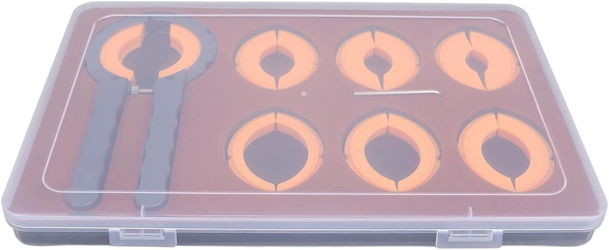 Allecto Premium - Professionele horloge bezel remover, aluminium watch bezel ring opener met handige plastic opbergbox