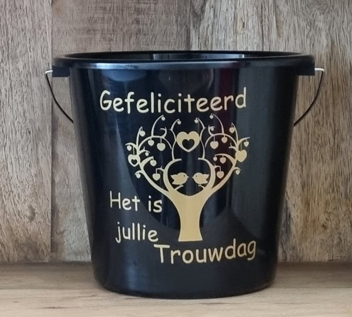 Cadeau emmer- gefeliciteerd het is jullie trouwdag - Bouwemmer 12 Liter