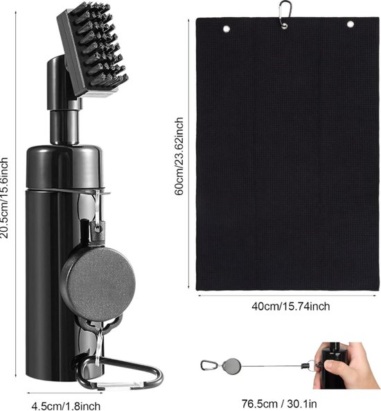 Stripe kit de nettoyage golf, brosse à eau spray et serviette