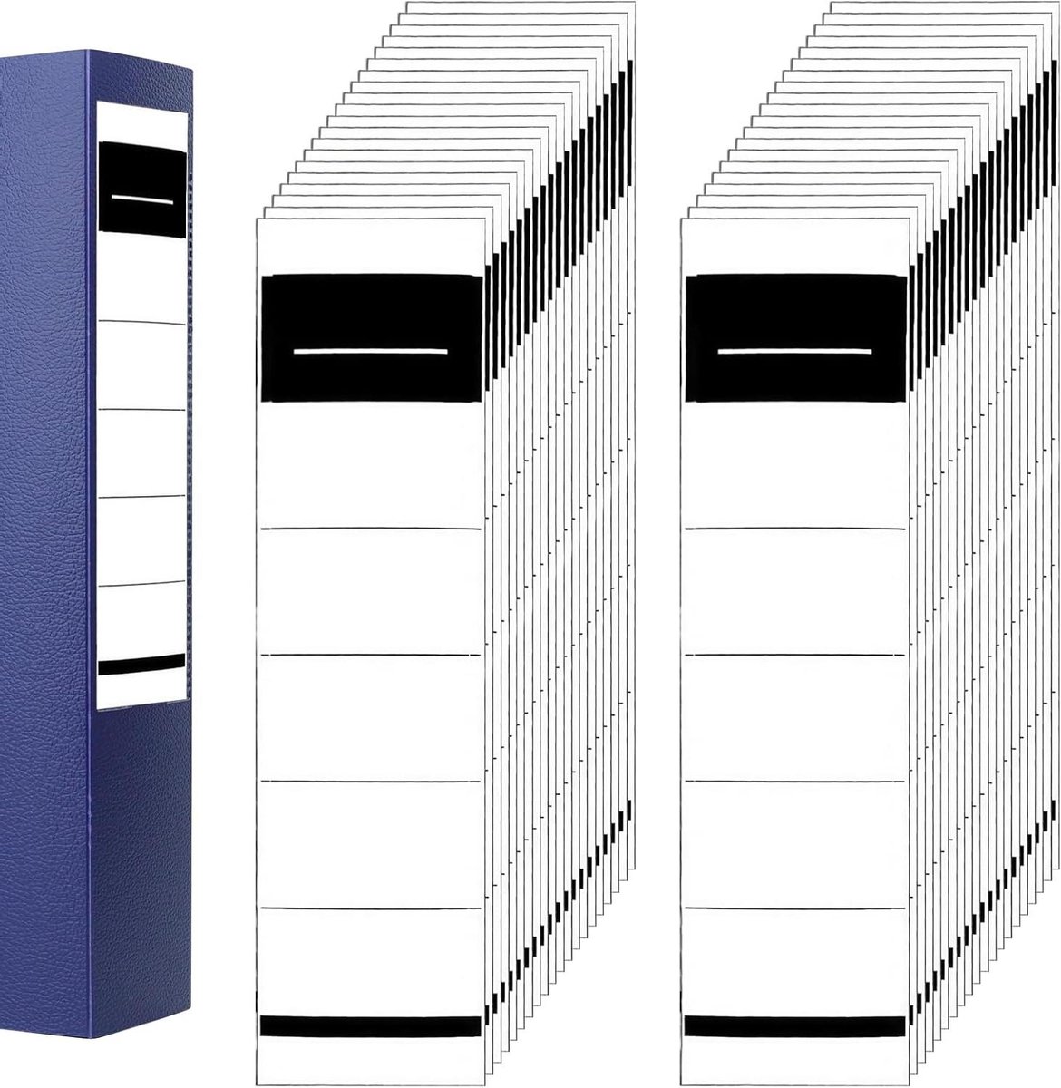 Allecto Premium - 100 stuks zelfklevende witte ordnerrug stickers - 54 x 19 cm - voor brede mappen - kantoor en bibliotheekorganisatie.