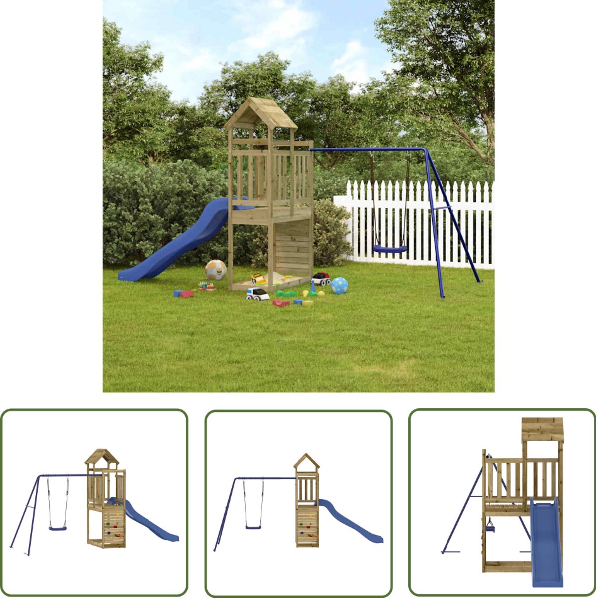 vidaXL Kinder Speelgoed - Speelhuis - Speelhuis geïmpregneerd grenenhout - Hout Speelhuis - Grenenhout Speelhuis - Outdoor Speeltoestellen