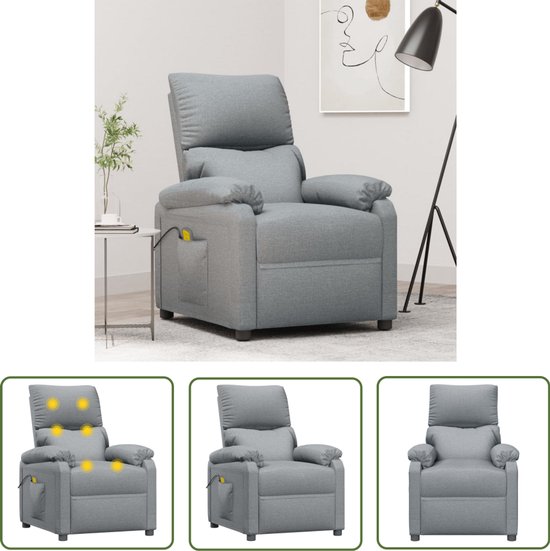 Elektrische massagestoel - Massage fauteuil met verwarming & voetenbank - Crème